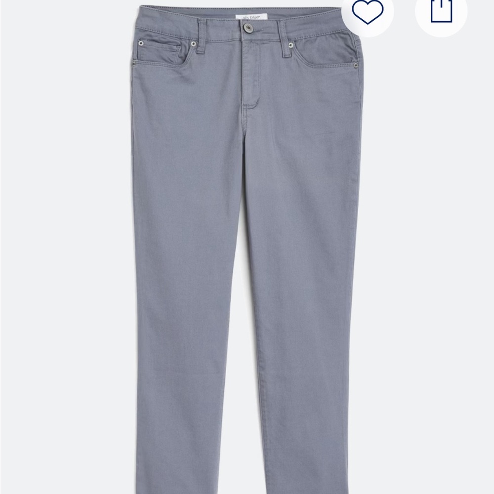 STS Blue Gray Women's Straight Leg Trousers Pants 32Petite